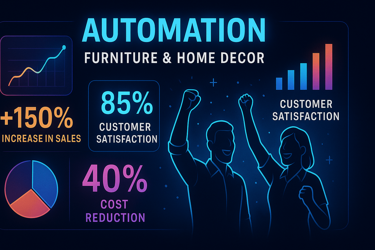 Automation for Furniture & Home Decor - results infographic (Design Delulu)