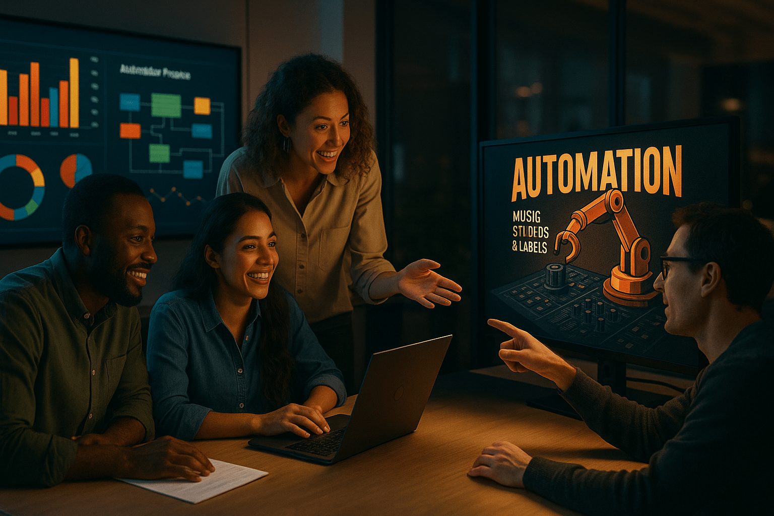 Automation for Music, Studios & Labels - workflow diagram (Design Delulu)