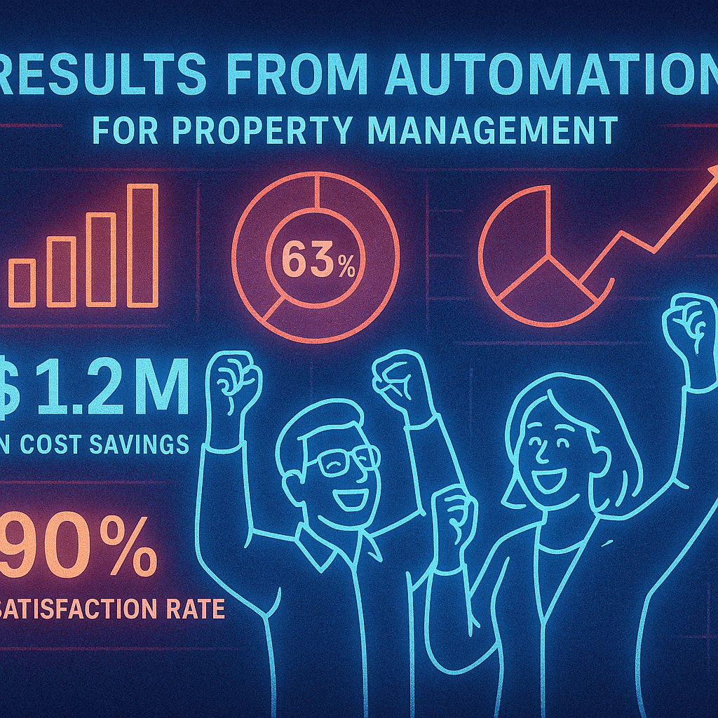 Automation for Property Management - results infographic (Design Delulu)