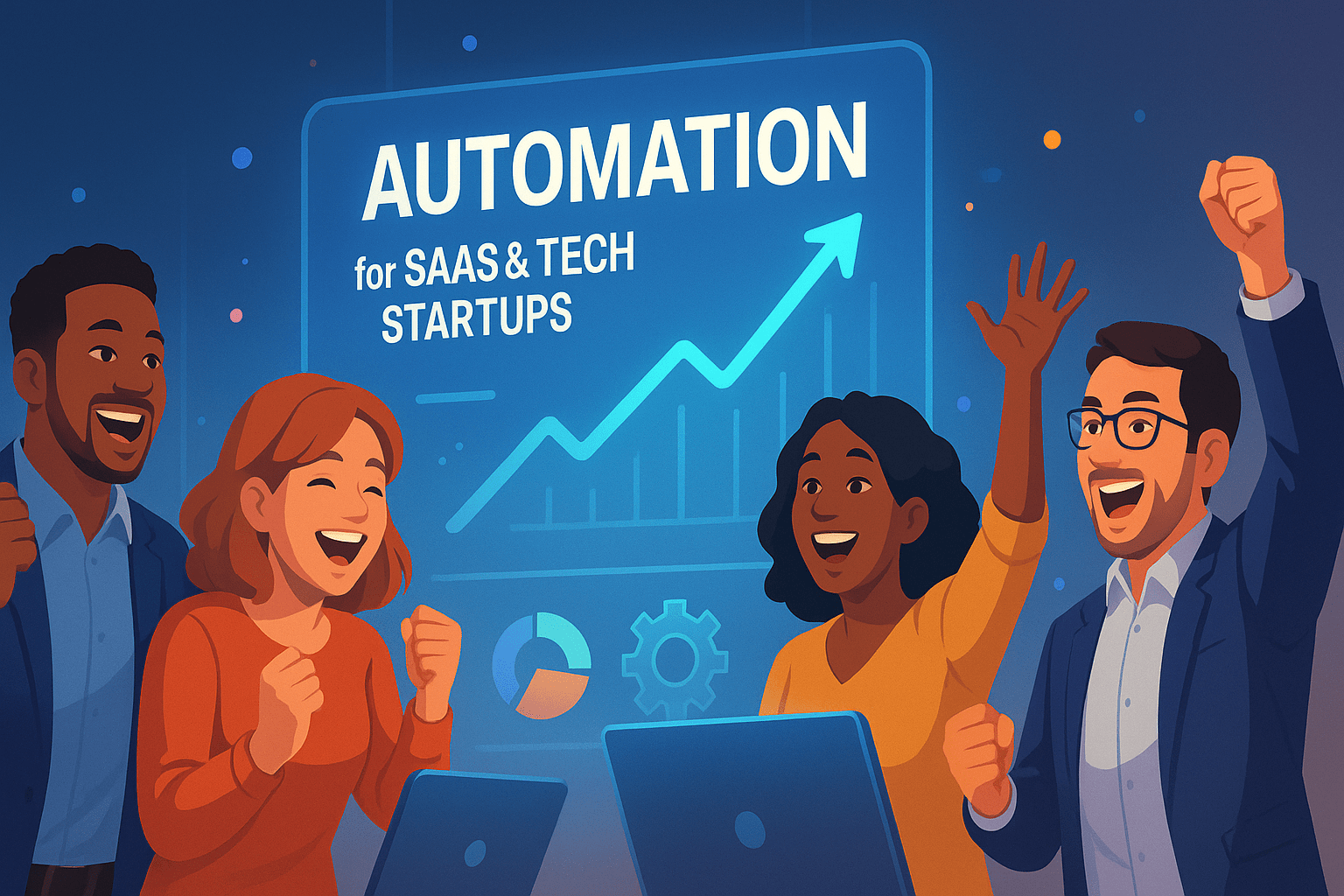 Automation for SaaS & Tech Startups - results infographic (Design Delulu)