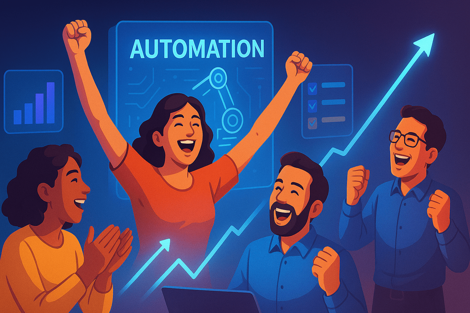 Automation for SaaS & Tech Startups - results infographic (Design Delulu)