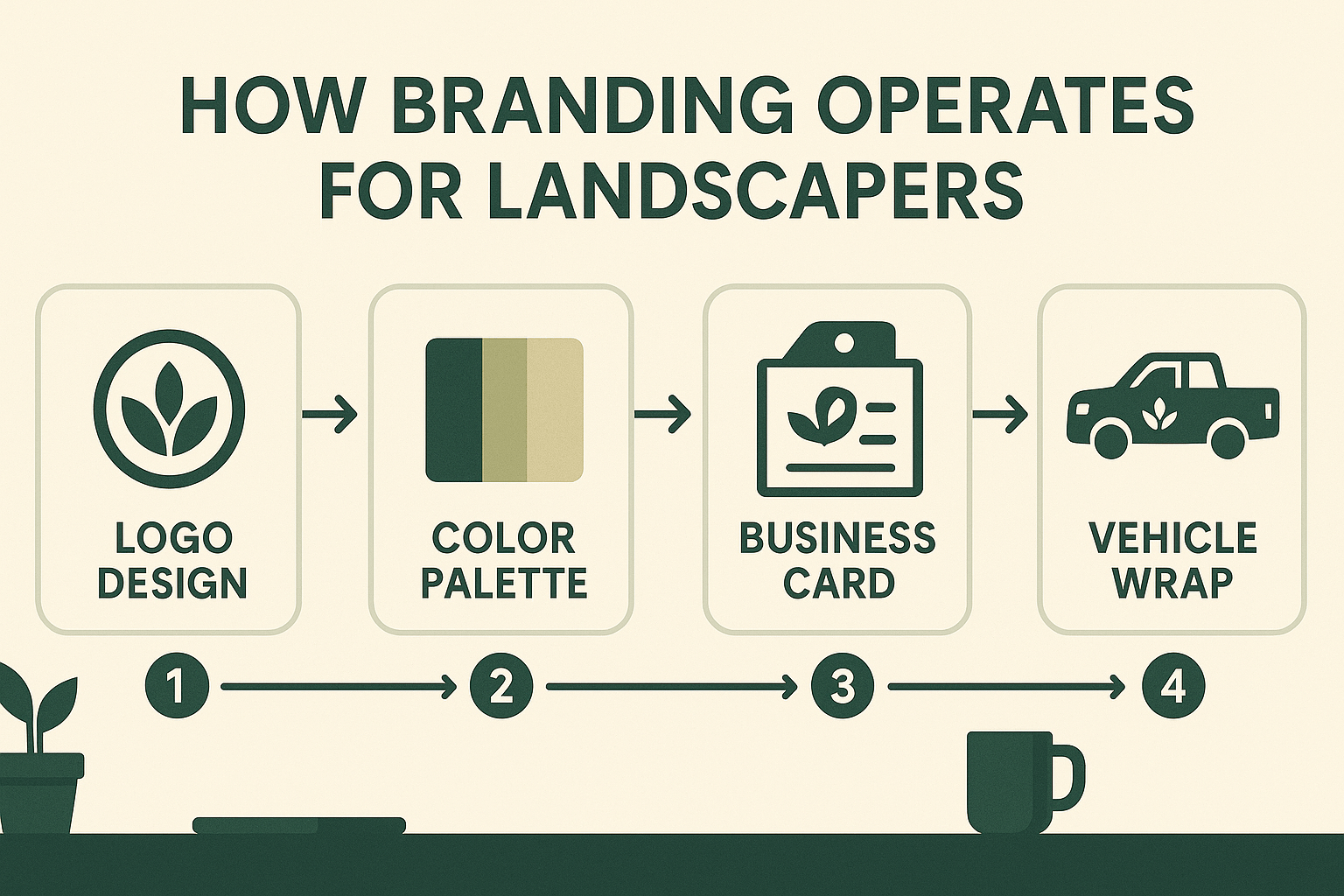 Branding for Landscapers - workflow diagram (Design Delulu)