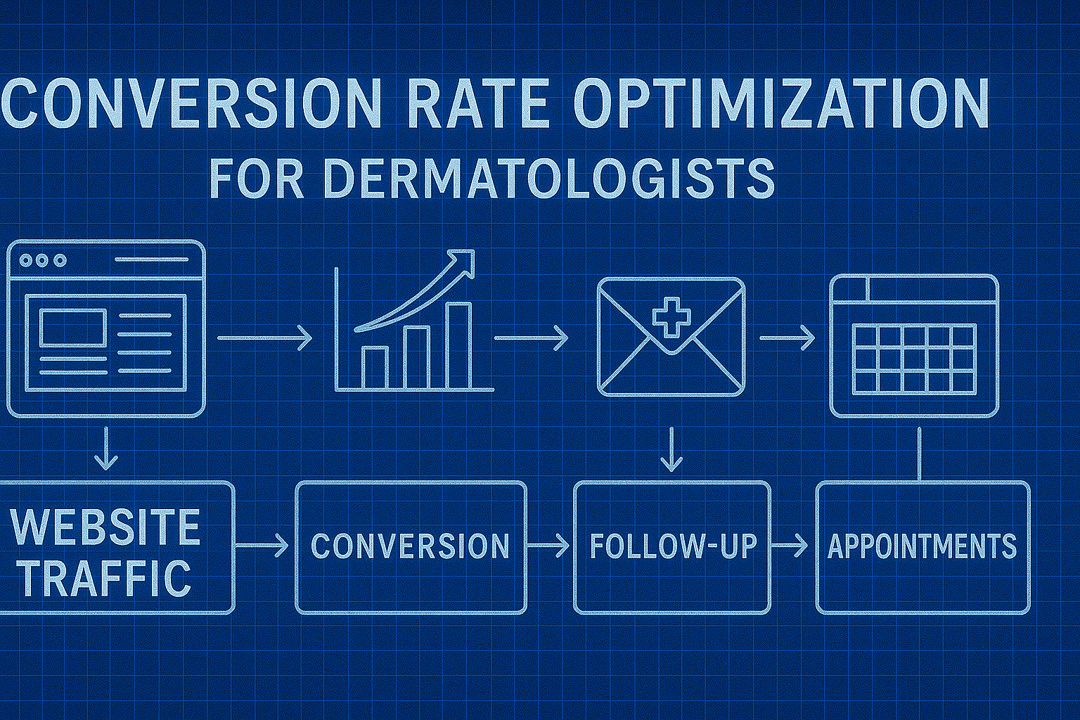 Conversion Rate Optimization for Dermatologists - workflow diagram (Design Delulu)