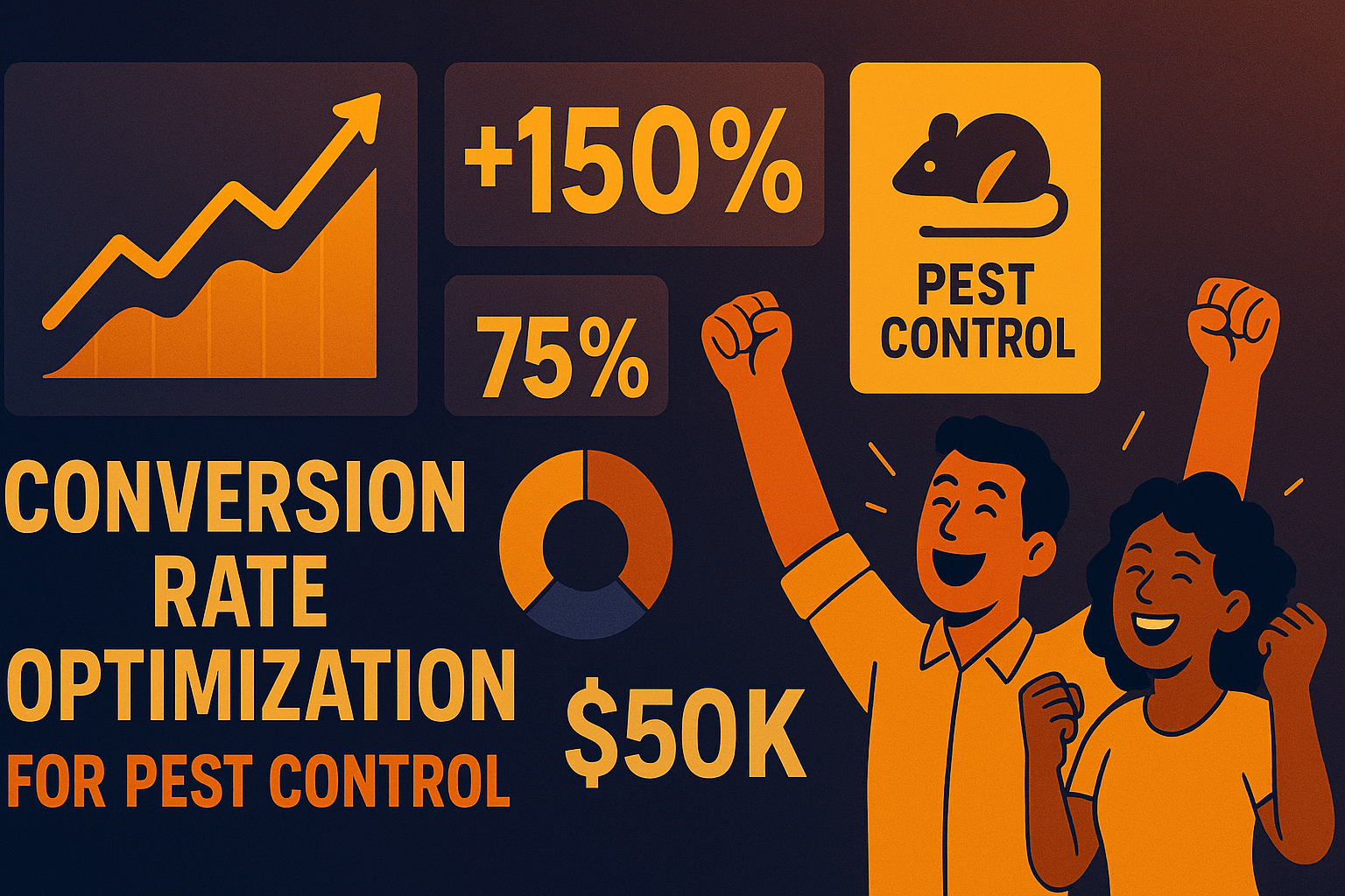 Conversion Rate Optimization for Pest Control - results infographic (Design Delulu)