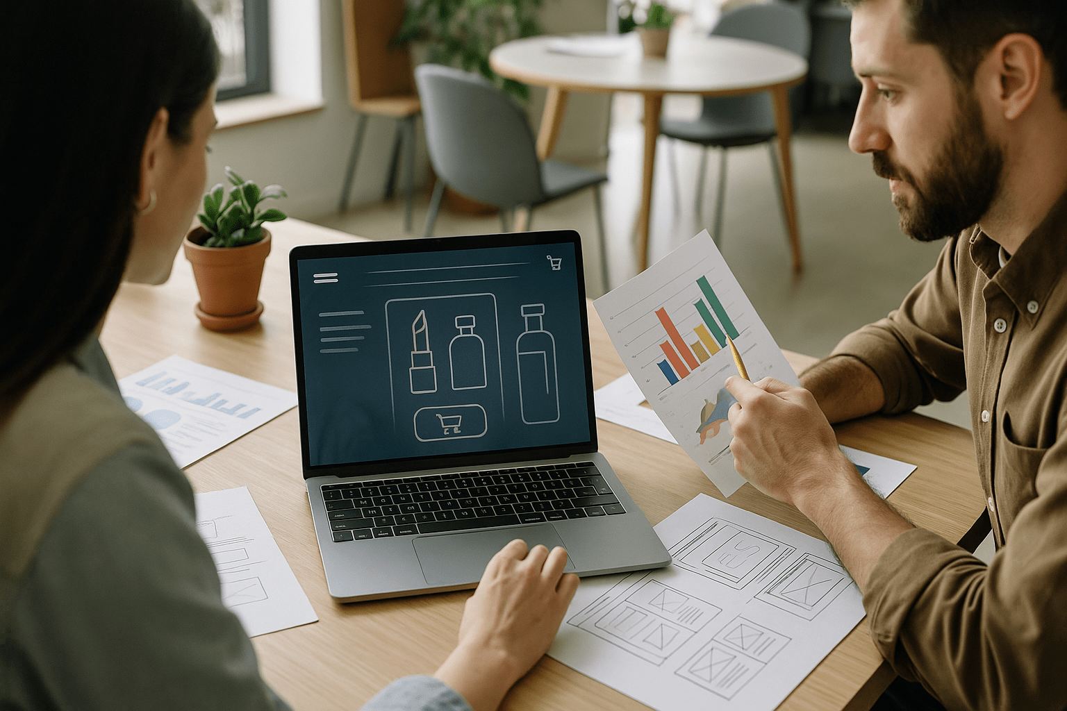 E-commerce Development for Beauty & Cosmetics — workflow scene
