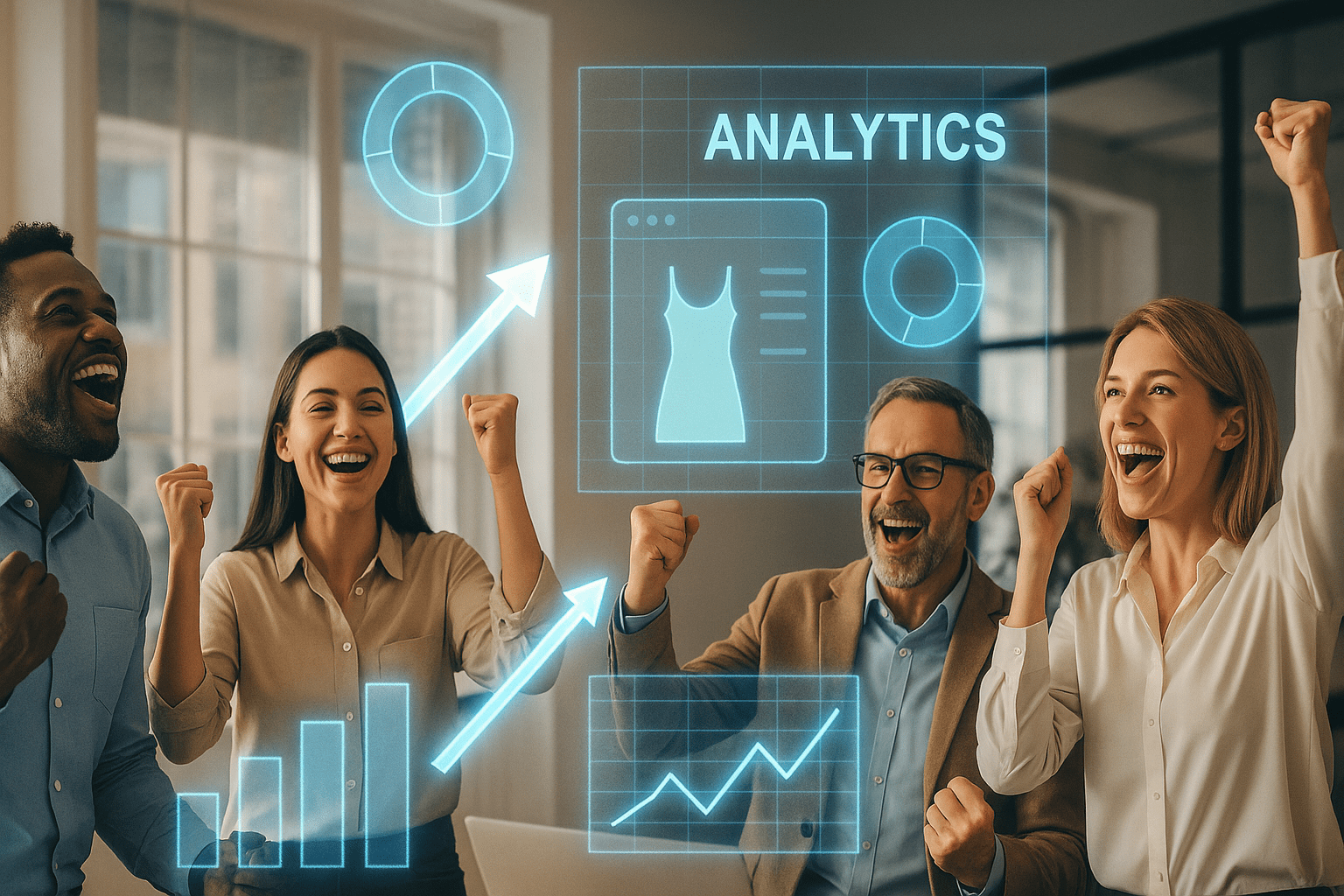 E-commerce Development for Fashion Retail - results infographic (Design Delulu)