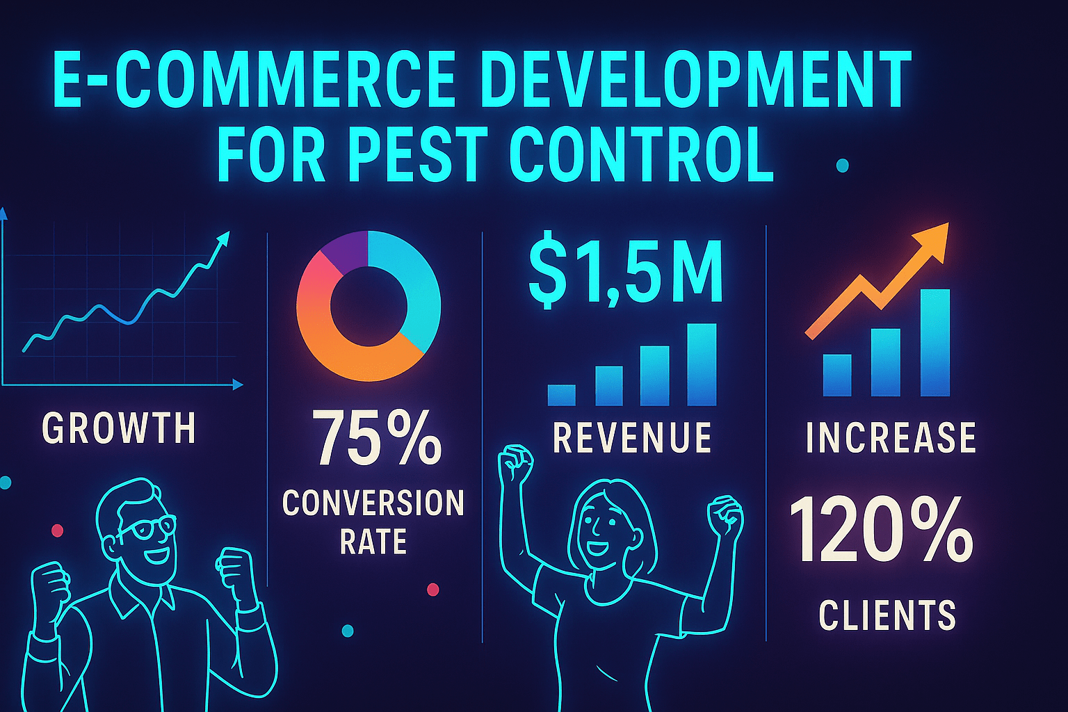 E-commerce Development for Pest Control - results infographic (Design Delulu)