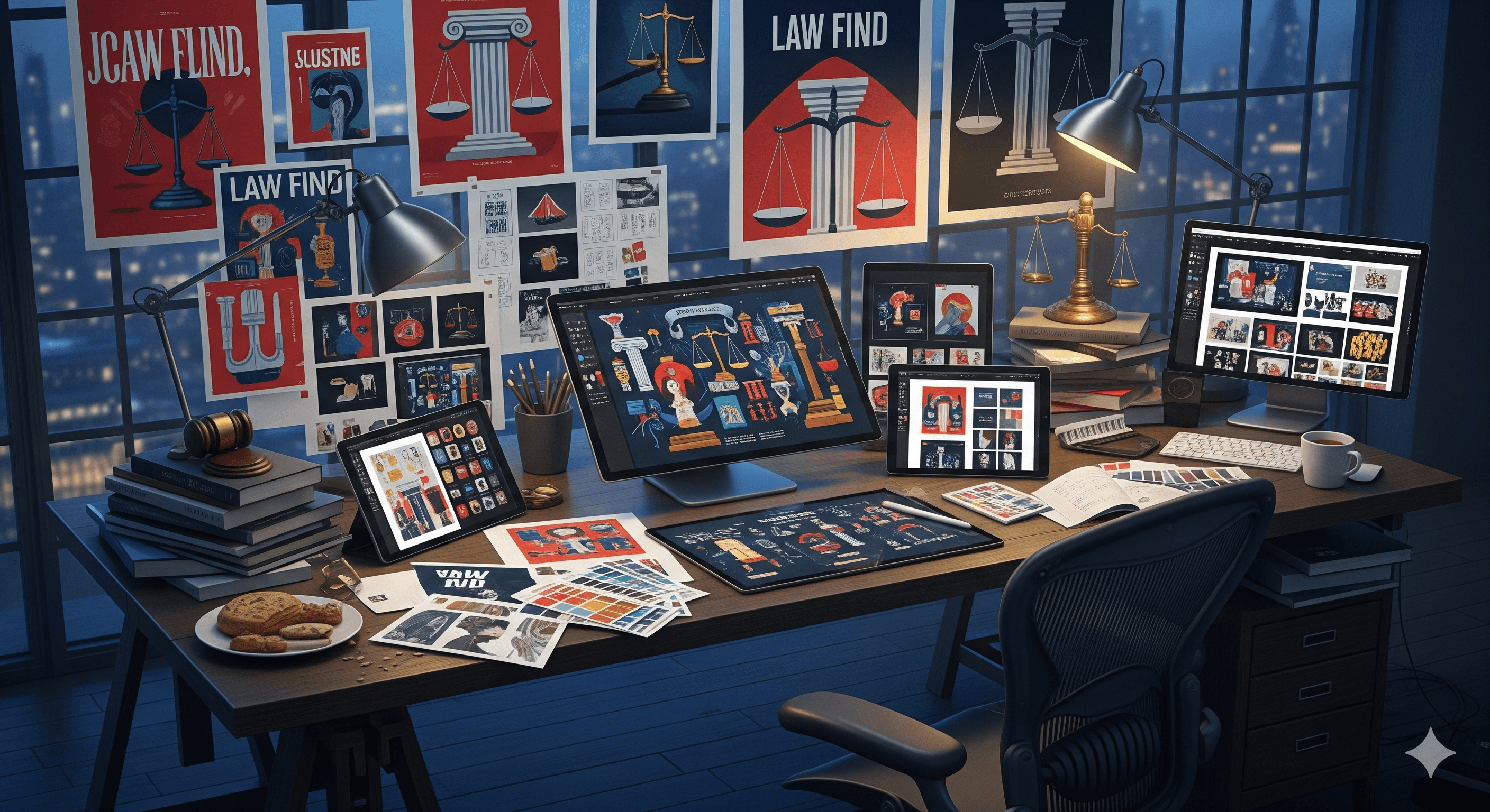 A branding suite for a law firm, including logo and professional stationery.