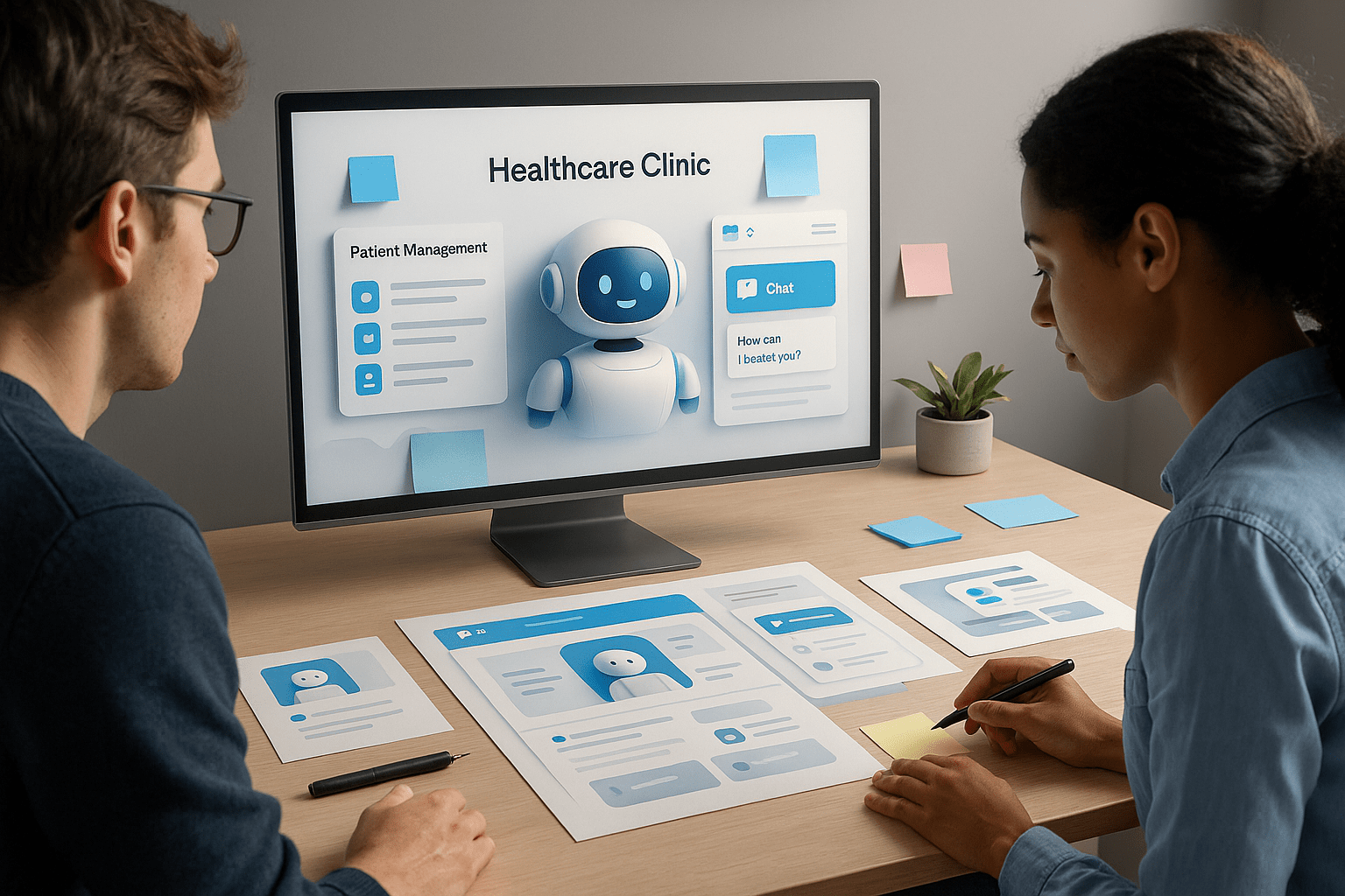 Graphic Design for Healthcare Clinics — workflow scene