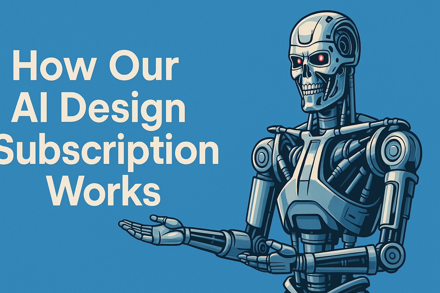 A diagram illustrating the AI design subscription process, from subscribing to receiving final designs.
