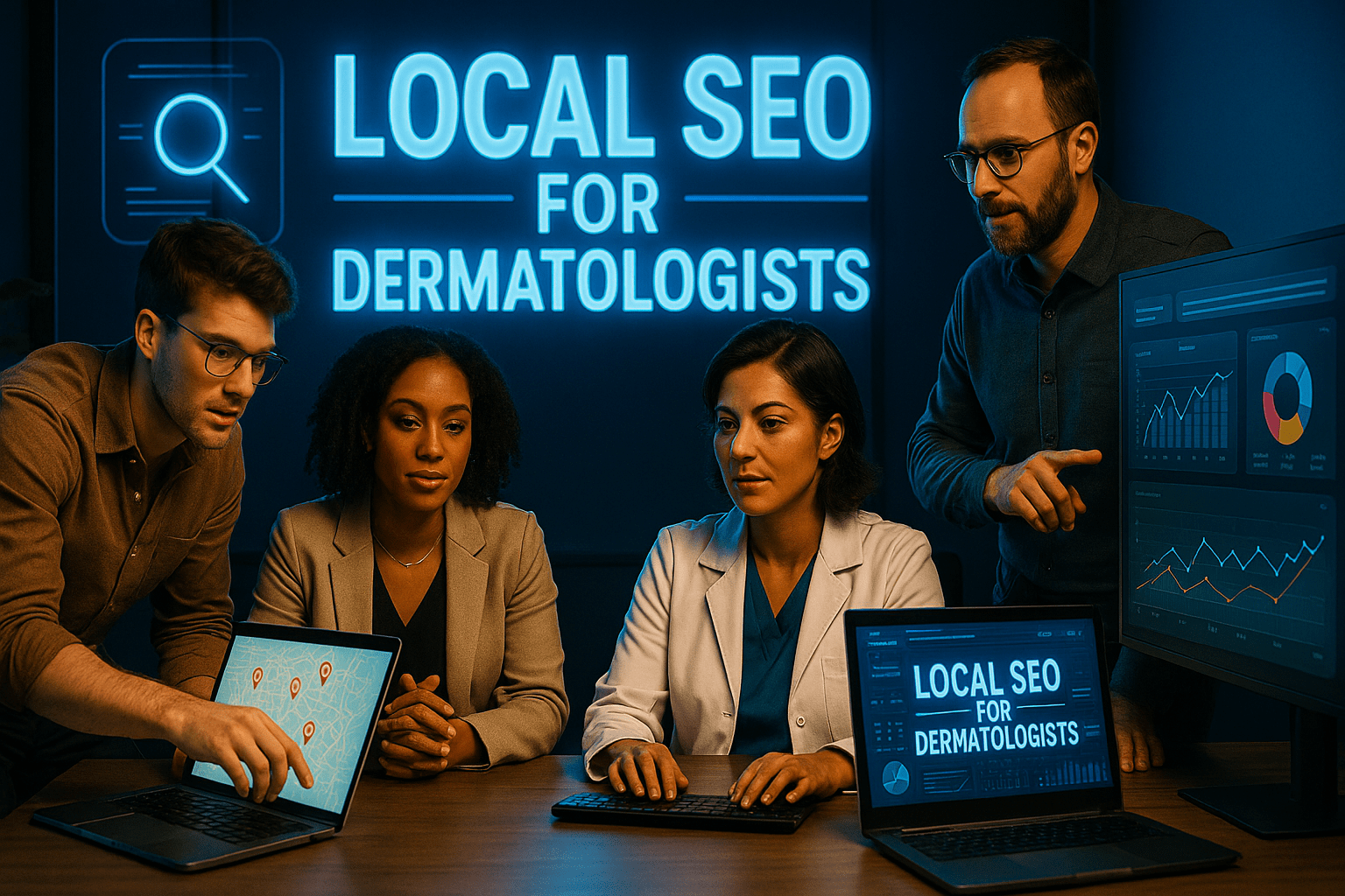 Local SEO for Dermatologists - workflow diagram (Design Delulu)