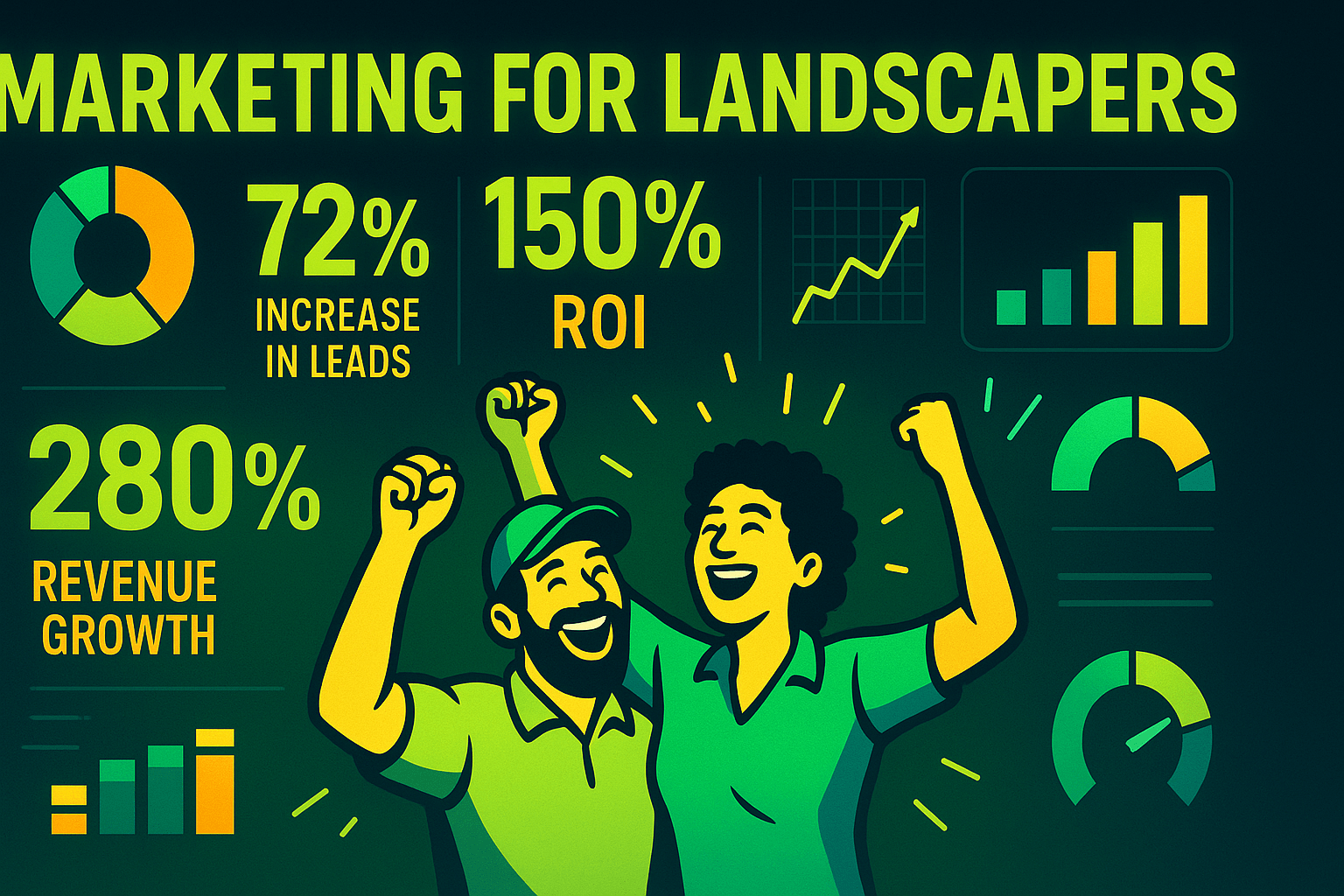 Marketing for Landscapers - results infographic (Design Delulu)