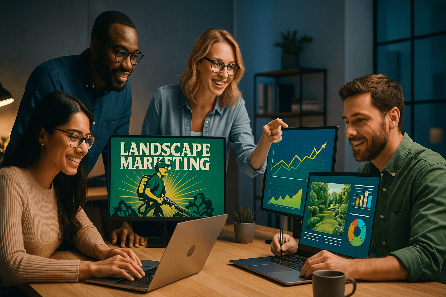 Marketing for Landscapers - workflow diagram (Design Delulu)