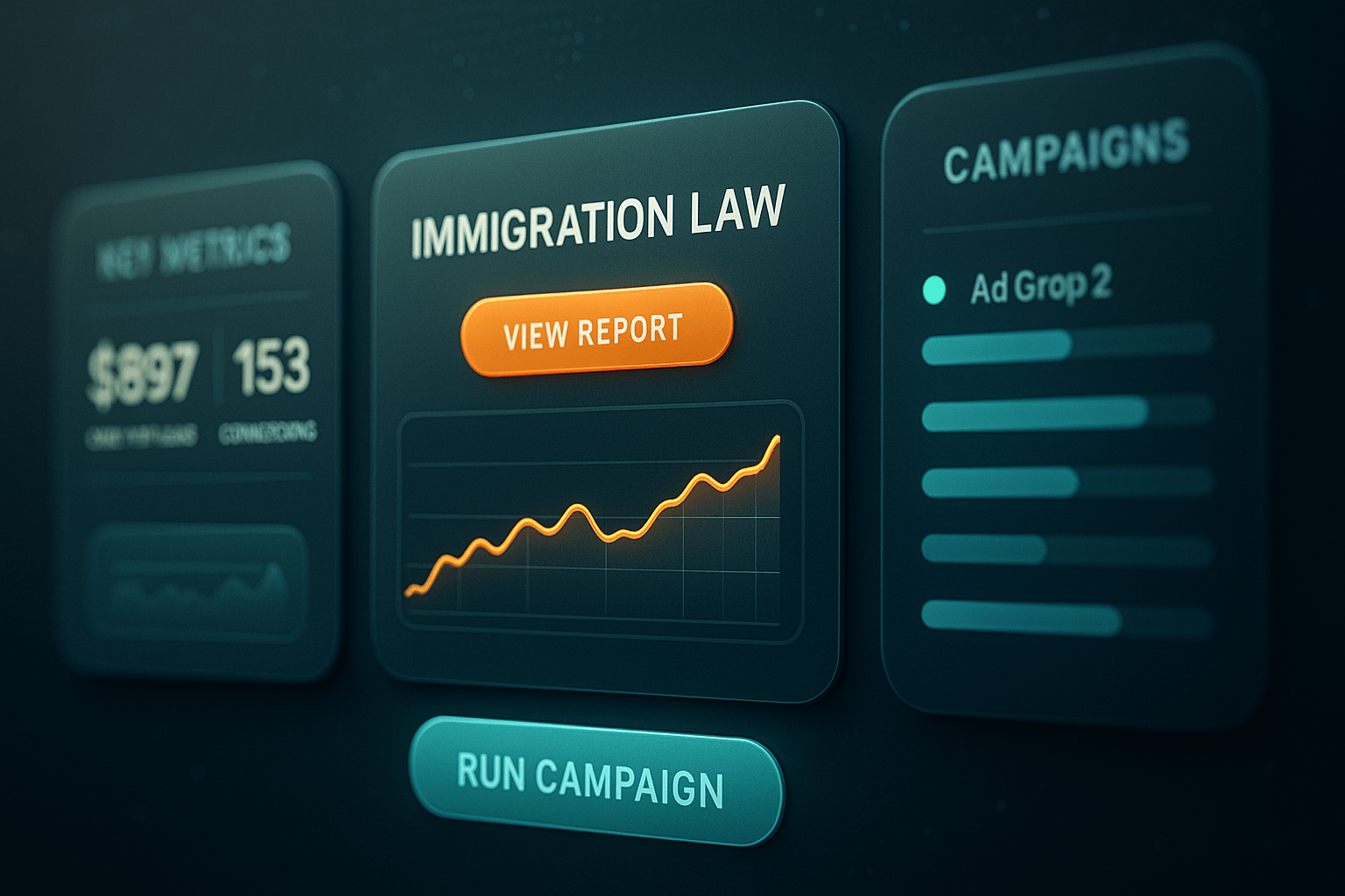 Paid Ads Management for Immigration Law - detail view (Design Delulu)