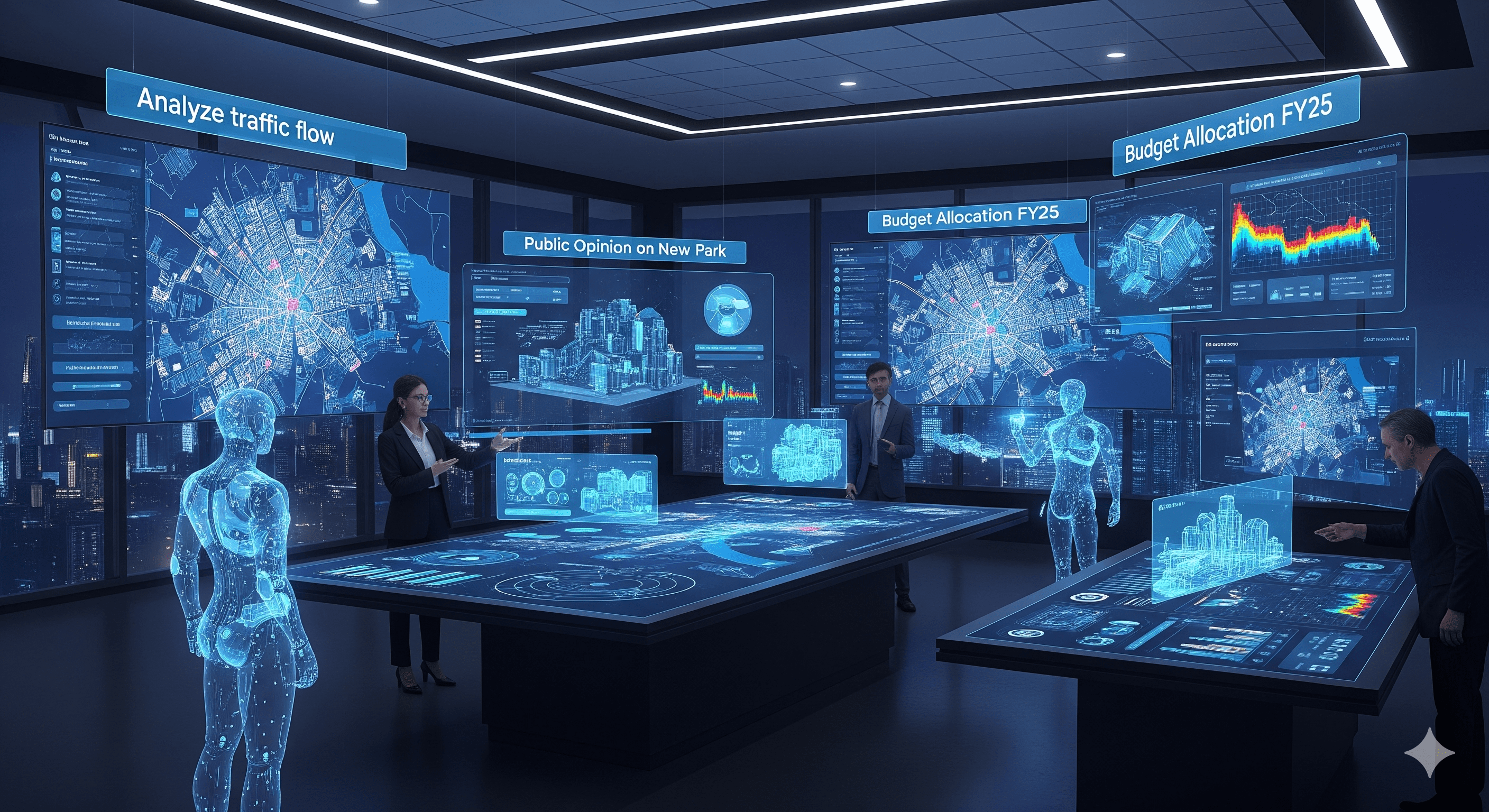 An AI-powered dashboard for local government communications and services.