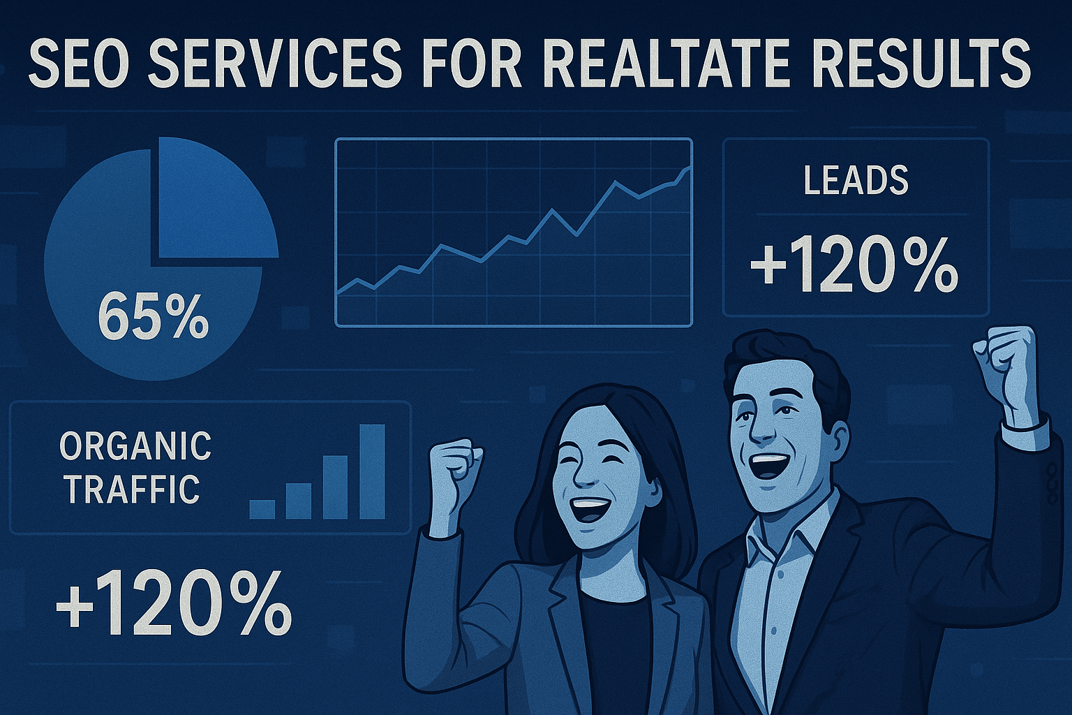 SEO Services for Real Estate - results infographic (Design Delulu)