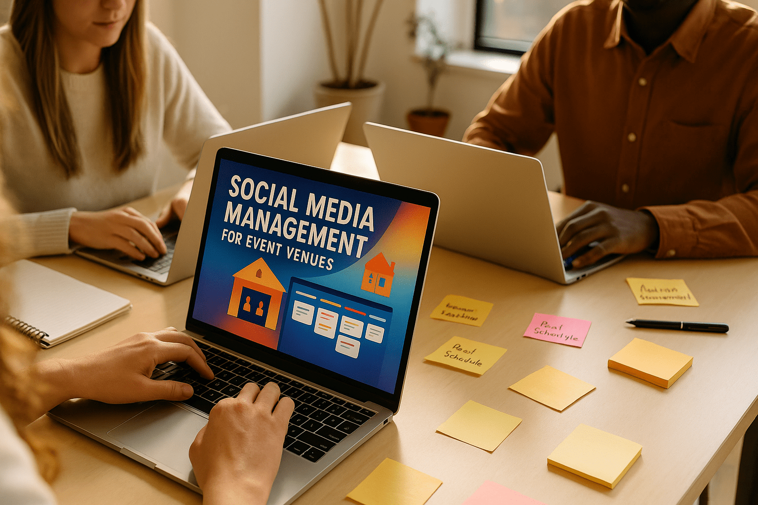 Social Media Management for Event Venues - workflow diagram (Design Delulu)