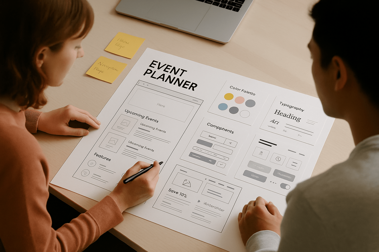 UI/UX Design for Event Planners — workflow scene
