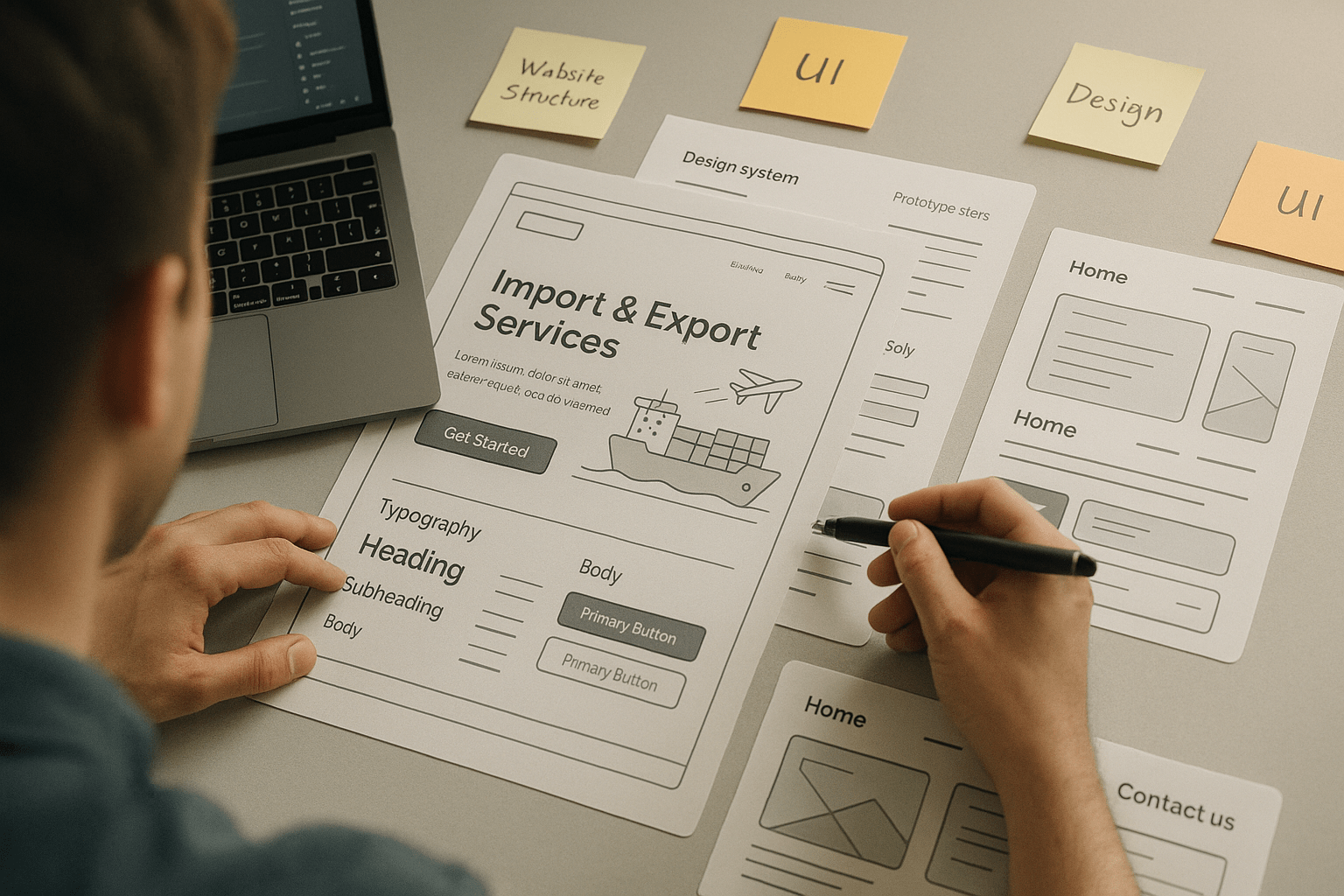 UI/UX Design for Import-Export Companies — workflow scene