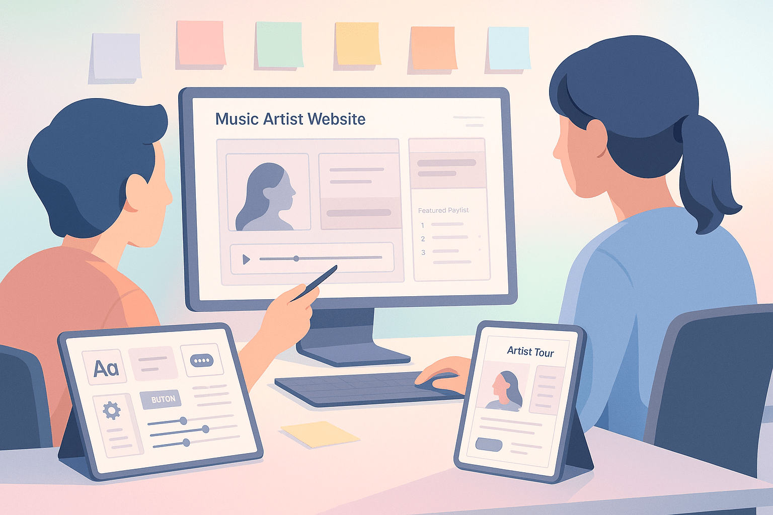 UI/UX Design for Music Artists — workflow scene