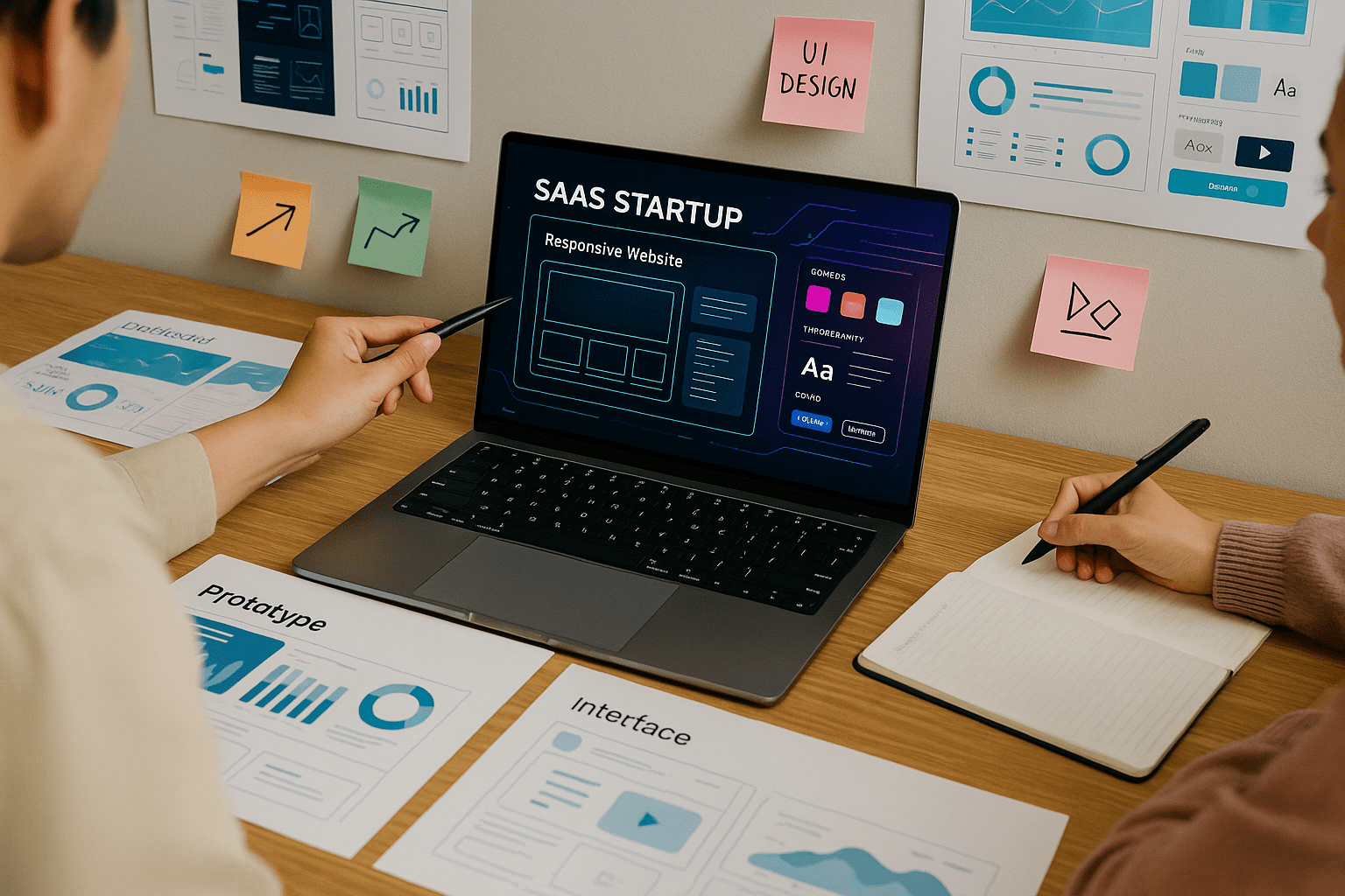 UI/UX Design for SaaS Startups — workflow scene