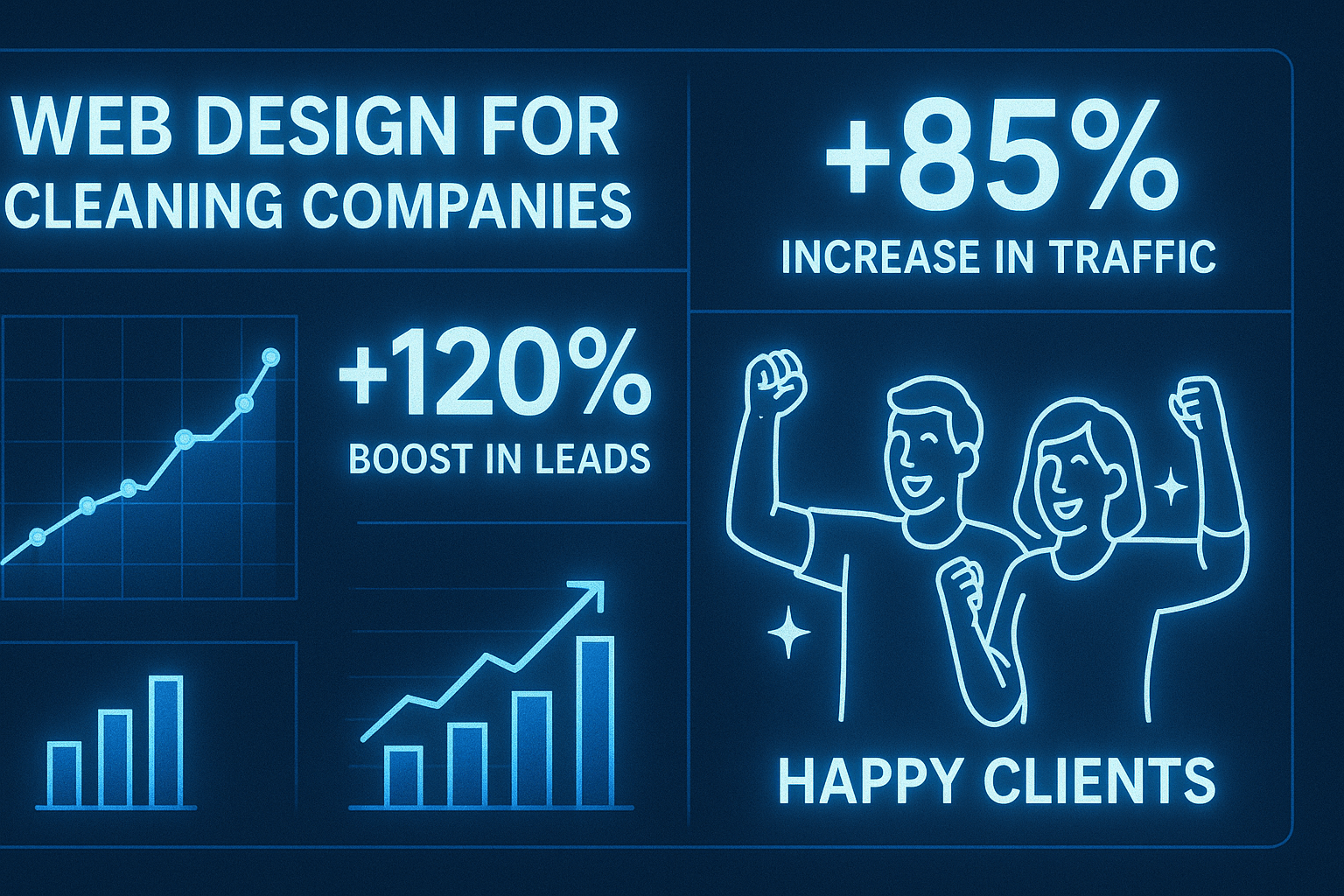 Web Design for Cleaning Companies - results infographic (Design Delulu)