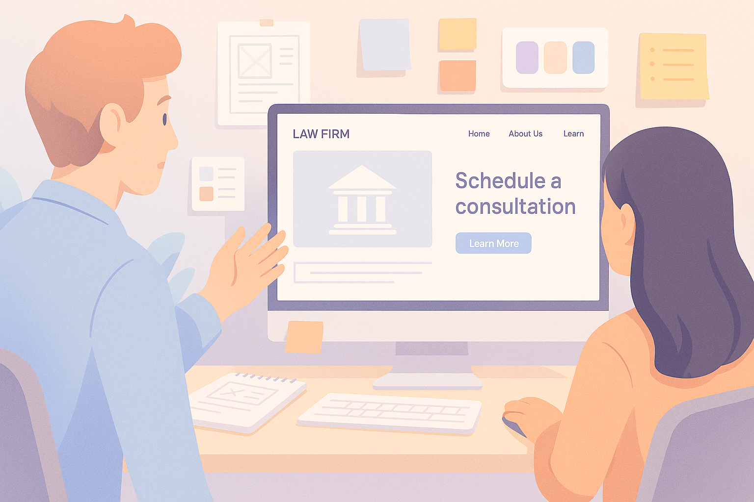 Web Design for Law Firms — workflow scene