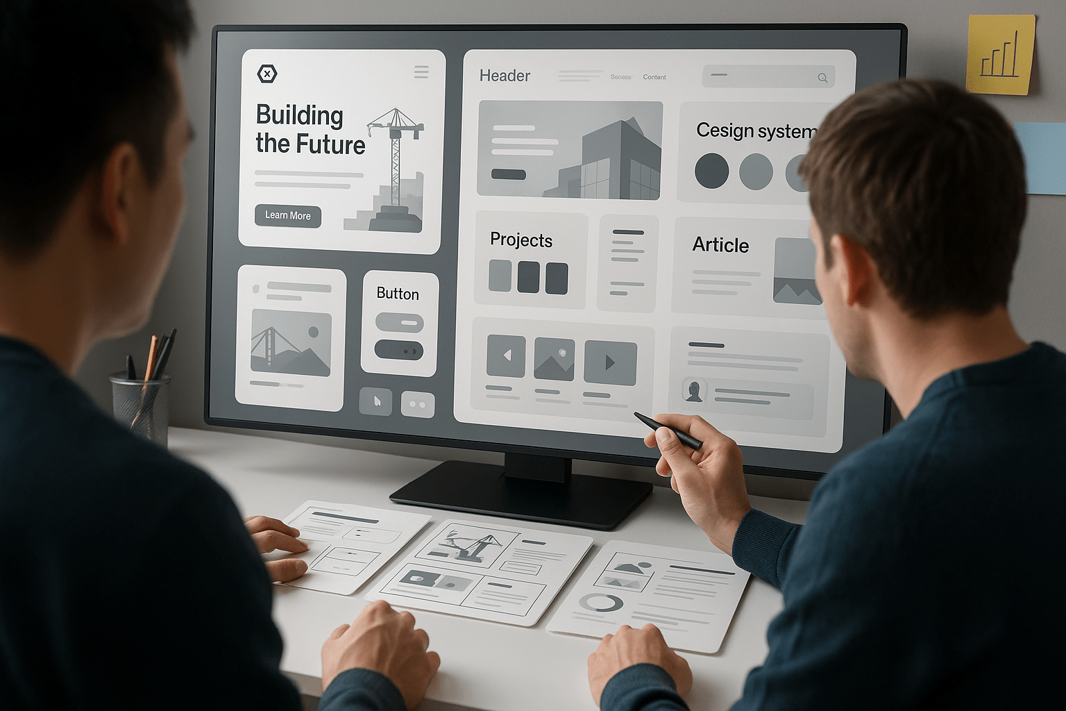 Web Development for Construction Businesses — workflow scene