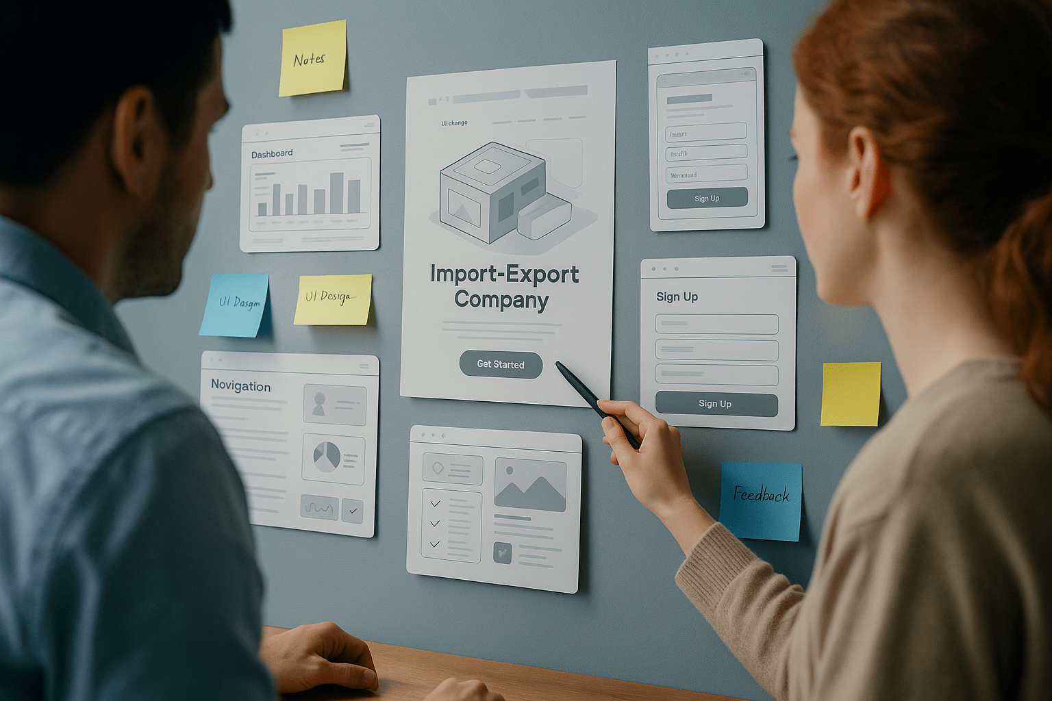 Web Development for Import-Export Companies — workflow scene