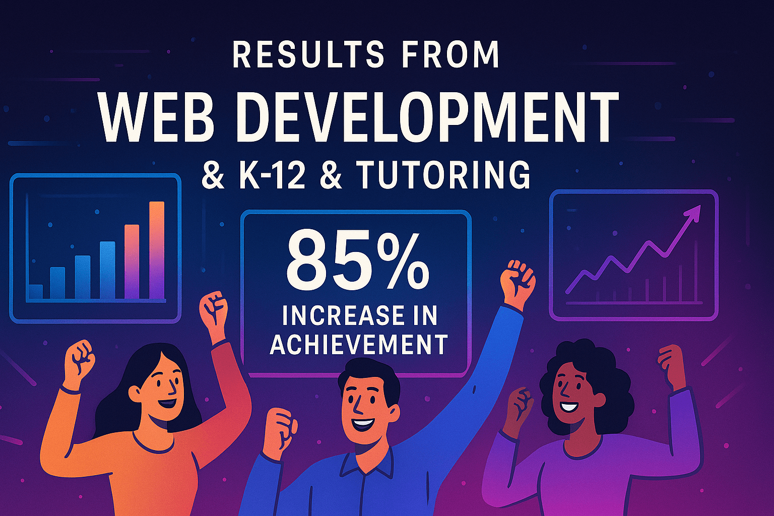 Web Development for K-12 & Tutoring - results infographic (Design Delulu)